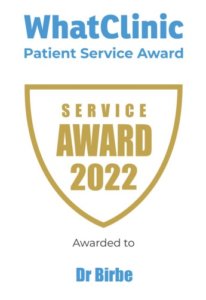 whatclinic award certificate 2022 clinica birbe